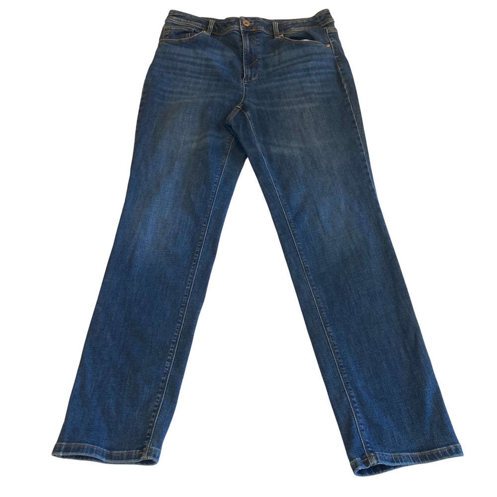 J.Jill Jeans Women 12R (30x30) High Rise Straight Leg Medium Wash Blue WPT257011